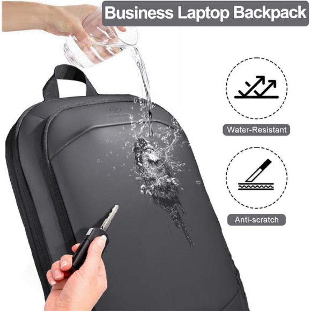 hk Business Backpack for Men 17 Inch Dark Grey - Picture 5 of 7